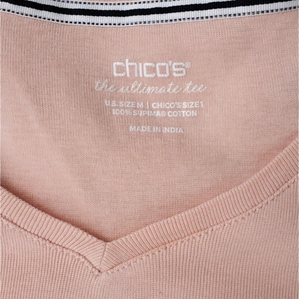 Chicos Womens The Ultimate Tee Peach Basic Tee Sh… - image 7